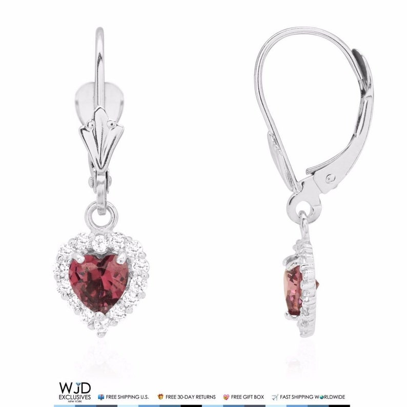 Round Shape Alexandrite Open Heart Pendant Necklace 14K White Gold Over