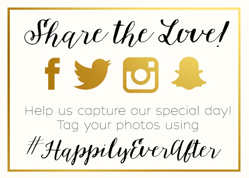 Share the Love Printable Custom Hashtag Sign - Etsy