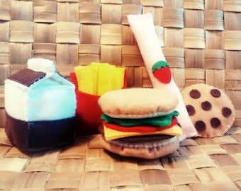 Felt Food PDF Patterns, Hamburger, Tea Party, Chicken Dinner (Set of 3)