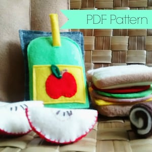 Felt Food Pattern -- PDF Felt Food Lunch Sack Set -- School Lunch