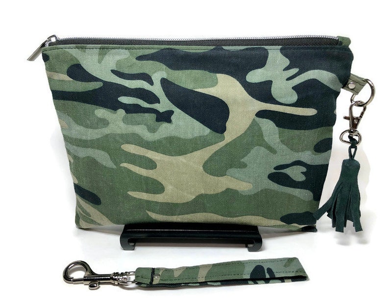 Camouflage Utility Zipper Bag Waxed Canvas Pouch Military Etsy