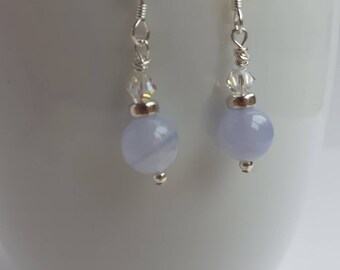 Blue lace agate earrings