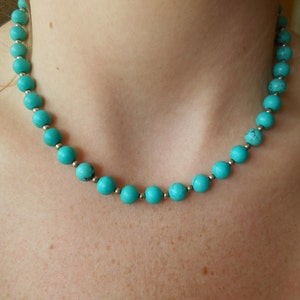 Turquoise and sterling silver necklace