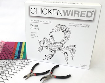 ChickenWired sculpture kit gift box - Desert critters