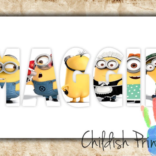 Personalised MINION Character Name Art Gift Idea Printable - Etsy Personalised MINION Character Name Art Gift Idea Printable - Etsy