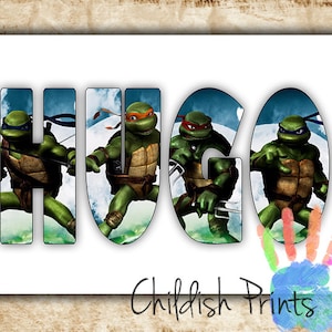 Personalised TMNT Character Name Art Gift Idea Printable Teenage Mutant  Ninja Turtles 2007 