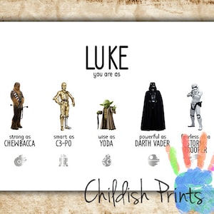 custom STAR WARS name print - personality art - gift idea - birthday - printable - teacher gift