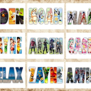 Custom character name art gift idea printable - other theme options