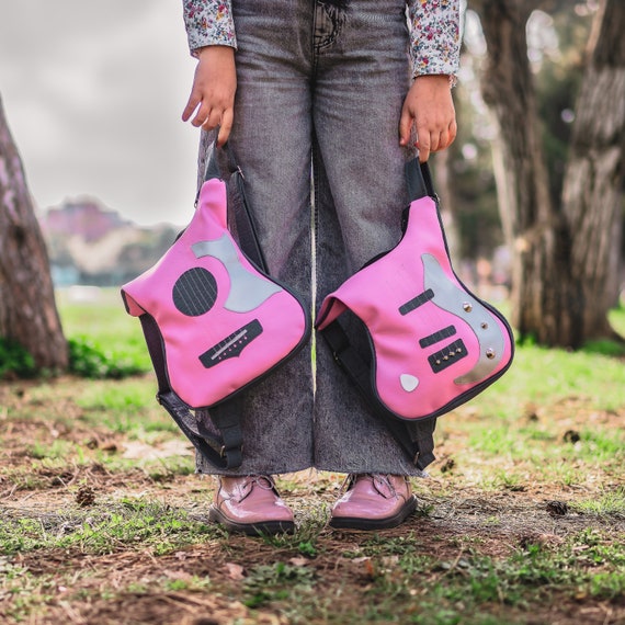 Acoustic Guitar Backpack: Vegan Leather Mini Backpack for  display picture 2