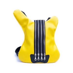 Sac à dos jaune en forme de guitare, cadeau d'accessoires de guitare, guitare de créateur