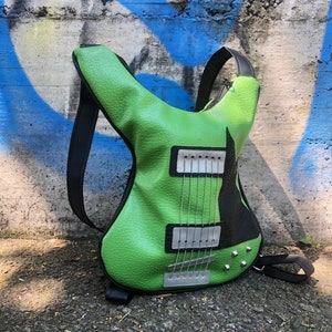 Guitar Backpack Unique, Guitar Shaped Backpack Faux Leather, Guitar Purse Vegan Leather, Rocker Rucksack, Music Gifts, Electric Guitar Gift