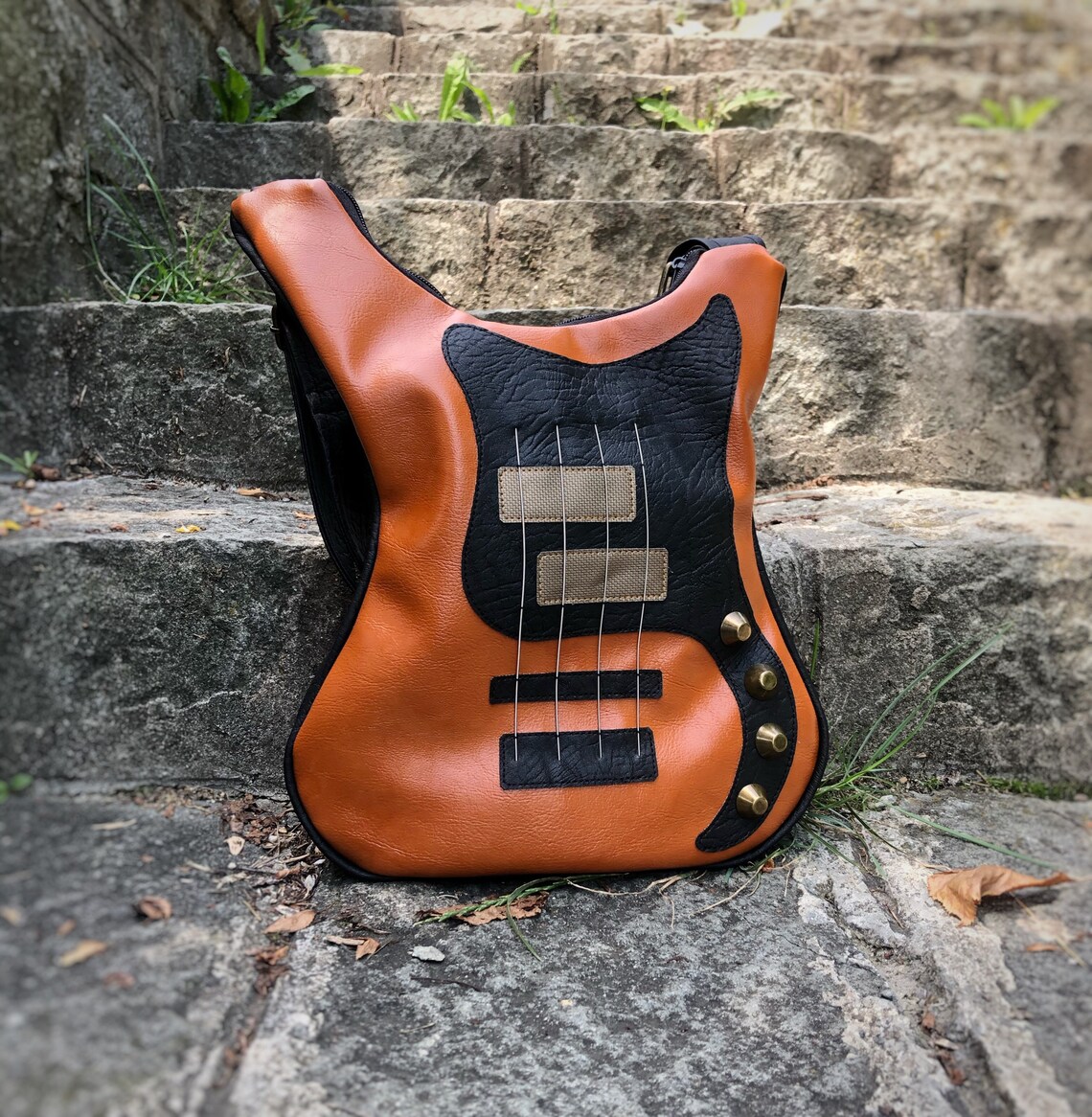 Bass Guitar Bag Guitar Shaped Purse Vegan Leather Guitar Etsy