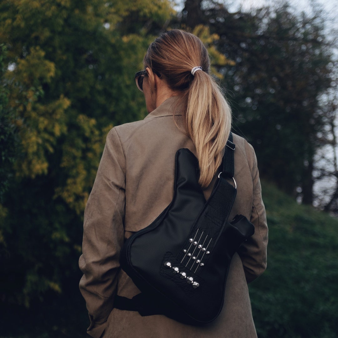 Bass Guitar Vegan Leather Backpack: Music Lover Gift - Etsy