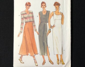 Vogue Easy Options 9197, 90's Sewing Pattern, Misses' Jacket, Vest & Dress, Size 6-10, Waist 23-25 Inches