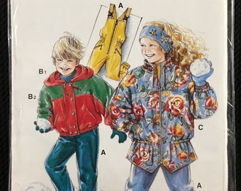 Neue Mode Sewing Pattern, Children's Snowsuits; Boys/Girls Winter Jacket/Coat & Overall Snowpants, Size 3-8