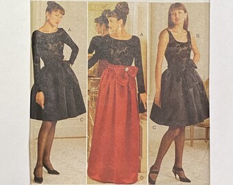 Misses' Top, Skirt & Sash, Size 6-12 or 14-18, Butterick 3800, Chetta B, 90's Sewing Pattern