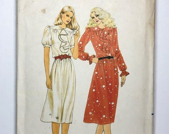 Butterick 3354, 80's Dress Sewing Pattern, Misses' Size 12 Bust 34 Inches