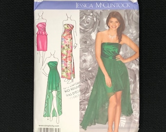Misses' Strapless Dress, Special Occasion Dress, Size 4-12, Simplicity 1656, Jessica McClintock