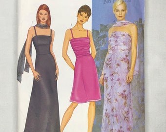 Butterick 6739 Sewing Pattern for Misses' Formal Dress & Scarf Size 6 8 10