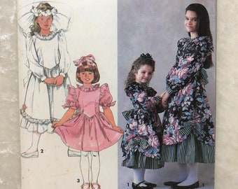 Simplicity 8144, 90's Sewing Pattern, Girls Formal Dress, Size 7-12