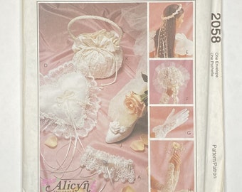 Vintage Bridal Accessories Sewing Pattern, McCall's 2058, Alicyn Exclusive