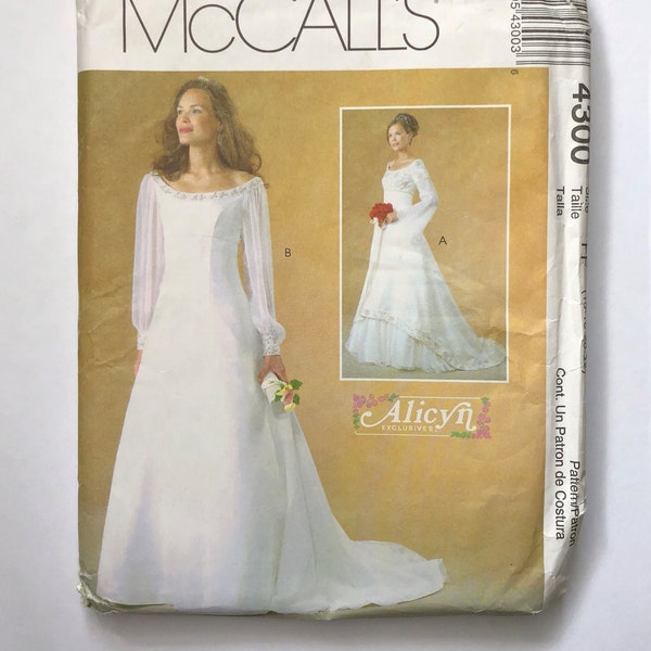 Misses'/Miss Petite Lined Dresses, Empire Waist Bridal Gown, Size 16-22 Bust 38-44 Inches, McCall's 4300 Alicyn Exclusives Sewing Pattern