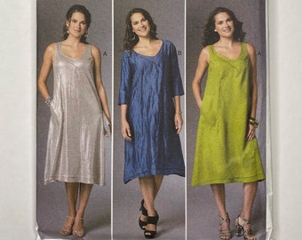 Misses' Loose Fit Pullover Dress, Size Lg-Xxl, Katherine Tilton, Butterick 6283 Sewing Pattern