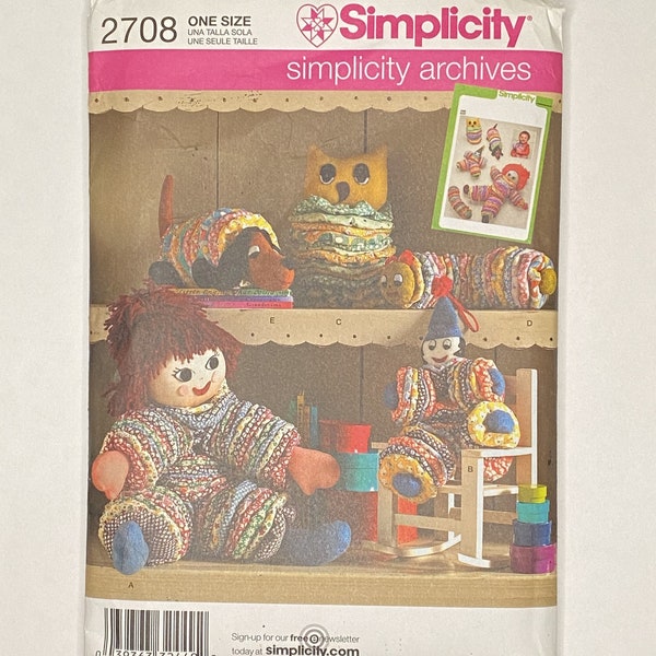 Simplicity Archives 2708 Sewing Pattern for Yo Yo Quilted Toys