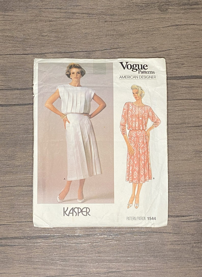 Vogue American Designer KASPER 1544, Misses' Dress Sewing Pattern, Cut Size 12 image 1