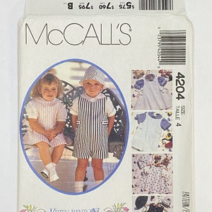 Toddler/Girls/Boys Jumper, Short-All, Shirts & Hat, Size 4, McCall's 4204, Kitty Benton, 80's Sewing Pattern image 3