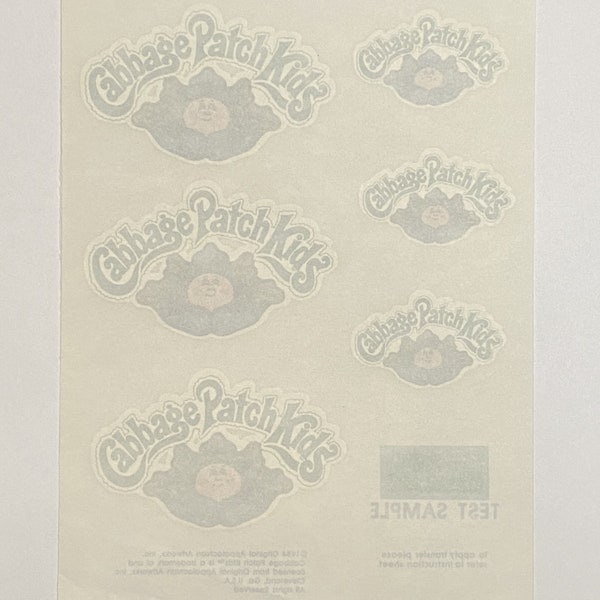 Cabbage Patch Kids Logo Iron On Transfers, Vintage from 1984