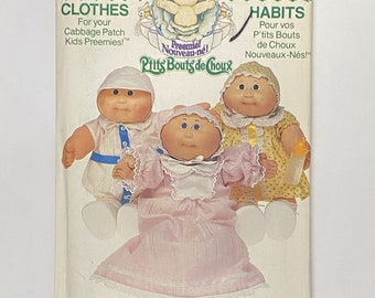 Butterick 6980 Sewing Pattern for Cabbage Patch Kids Preemies Clothing