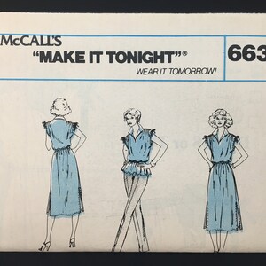 Misses' Pullover Dress or Top, Size 14 16 Bust 36 38 Inches, McCall's 6637, 70's Sewing Pattern image 6