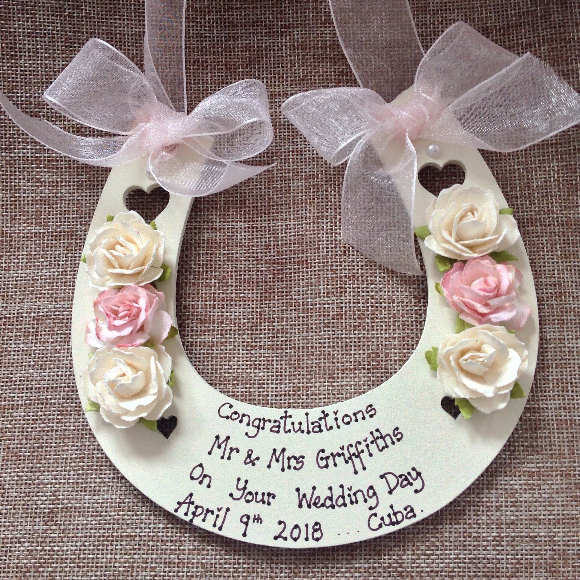 Personalised Wedding Horseshoe wedding gift keepsake Bride ...
