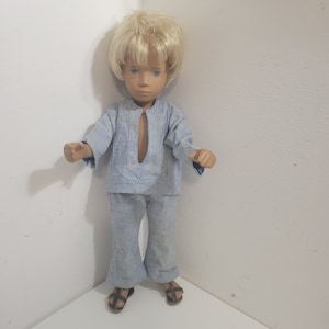Vintage 70er Jahre Sasha Puppe greg im Jeans Outfit