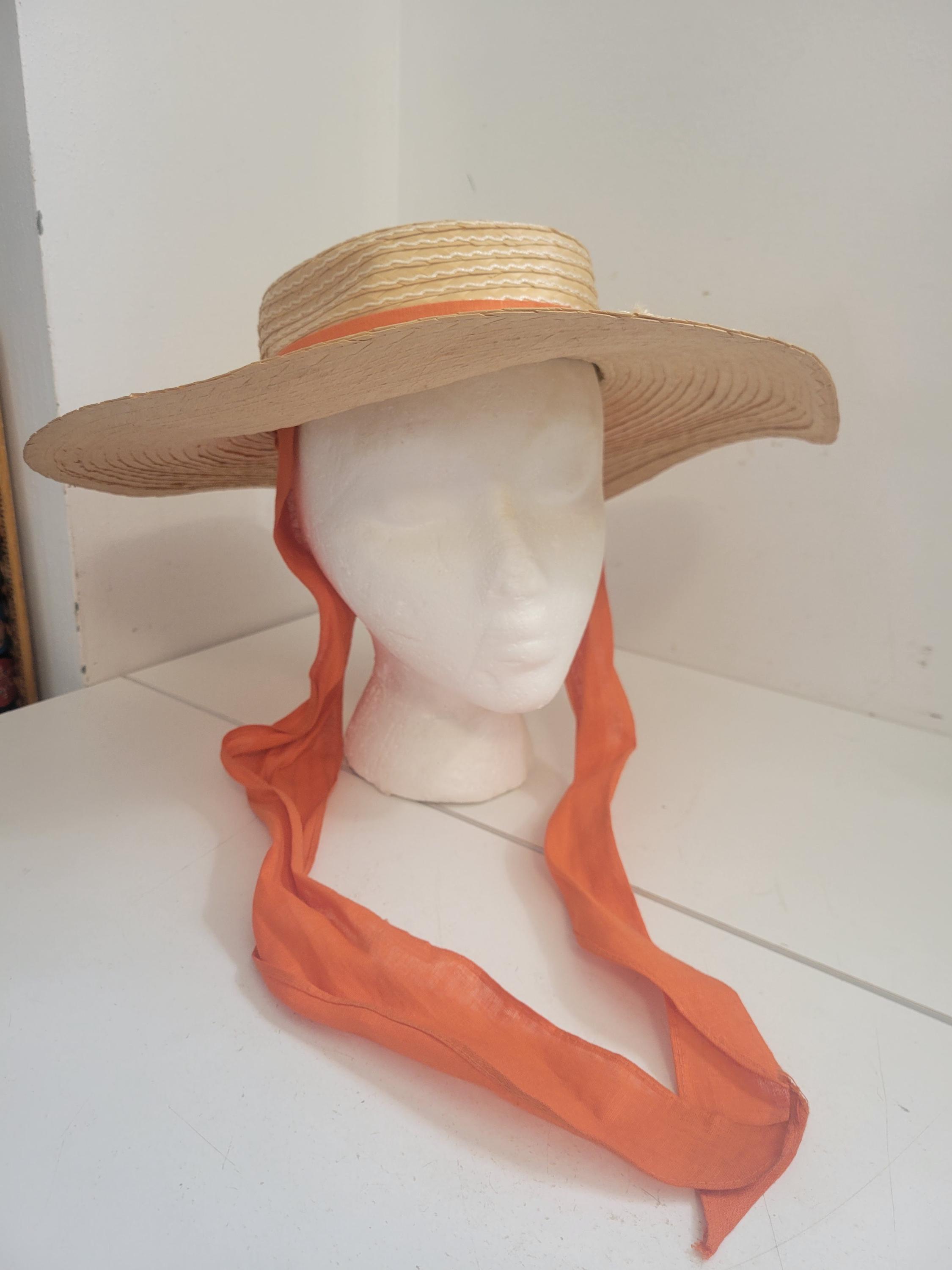 Gorgeous Vintage Straw Hat Made in Italy about size 55 One-of-a-Kind Handmade Italian Straw Hat - Etsy main image 4