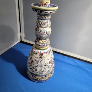 Hand painted Portuguese Folk Art Candlestick