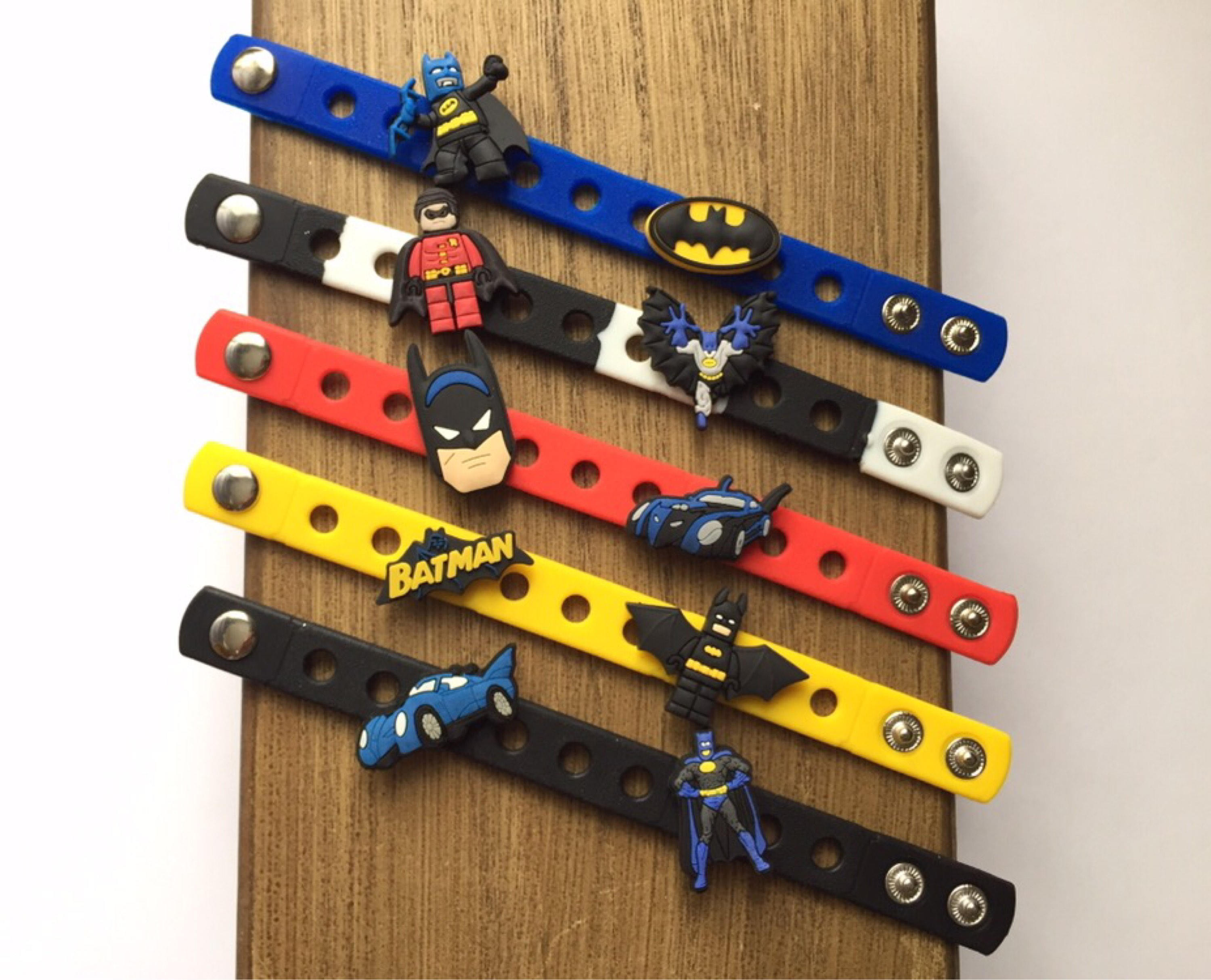Bat Superhero Charm Bracelets PARTY FAVORS I Birthday Party | Etsy