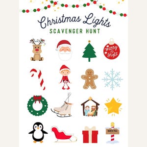Christmas Lights Scavenger Hunt: Holiday Family Game (Printable)