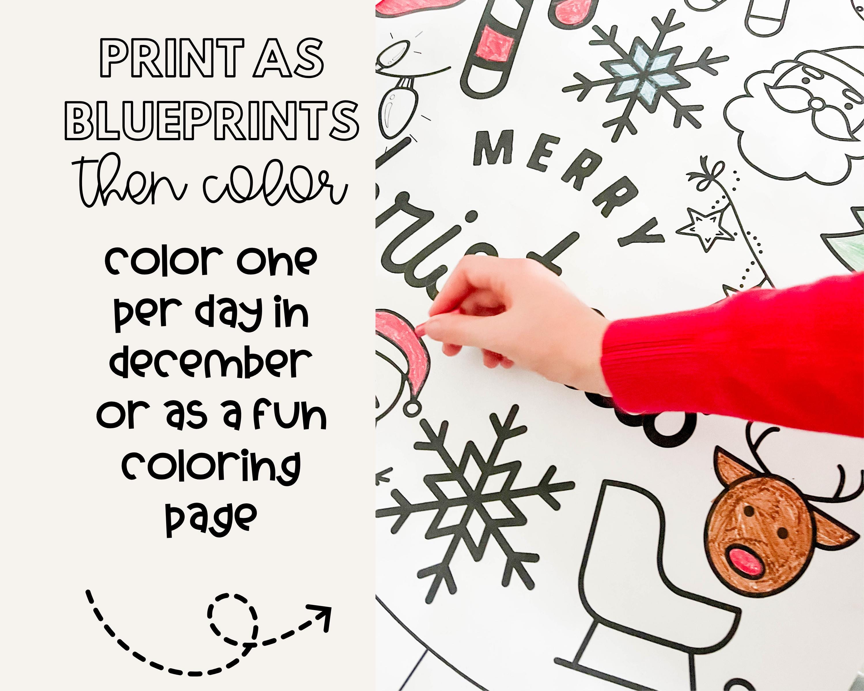 Christmas Countdown Coloring Page, Advent Calendar Printable for Kids ...