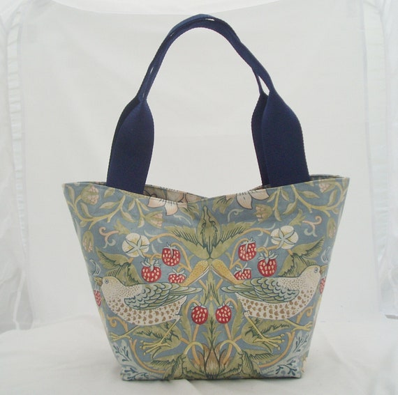 Handmade Tote Handbag from Vintage William Morris Strawberry Thief pattern Fabric Arts & Crafts Free UK Postage