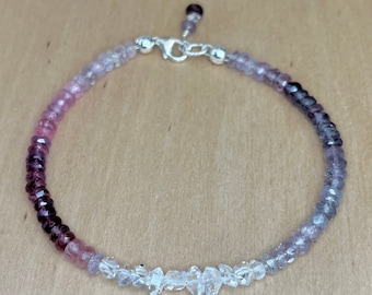 Ombre Spinel Bracelet: Sterling Silver, Pink Purple Jewelry