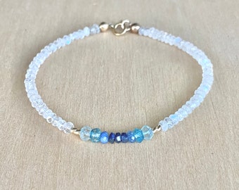 Moonstone Beaded Bracelet: 14K Gold Filled Gemstone Jewelry