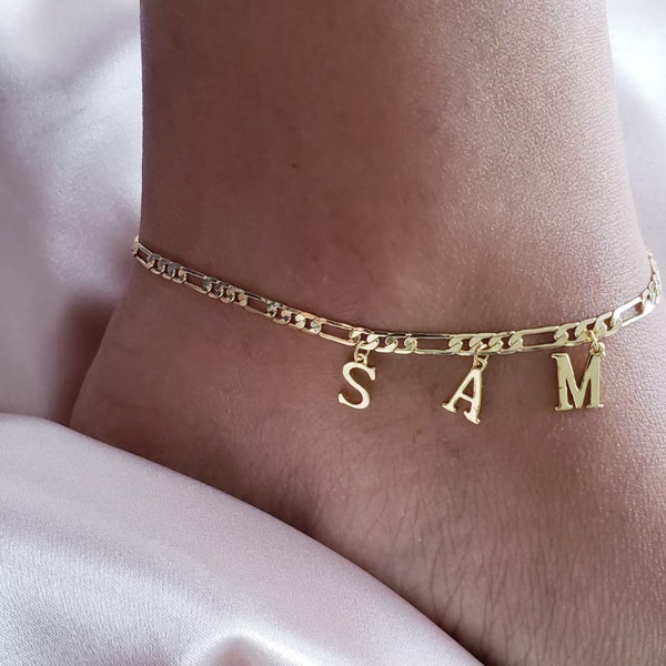 Initial Anklet Etsy