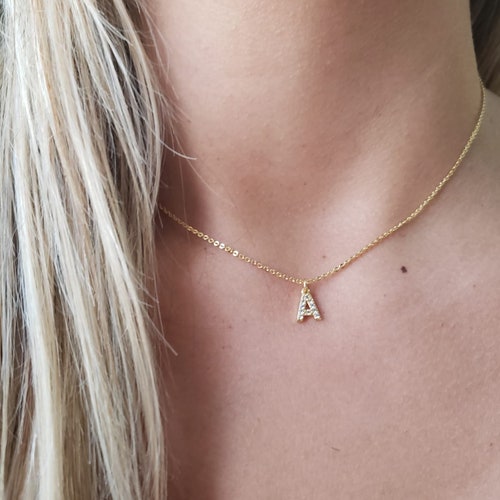 CZ Micro Pave Alphabet Letter Initial 