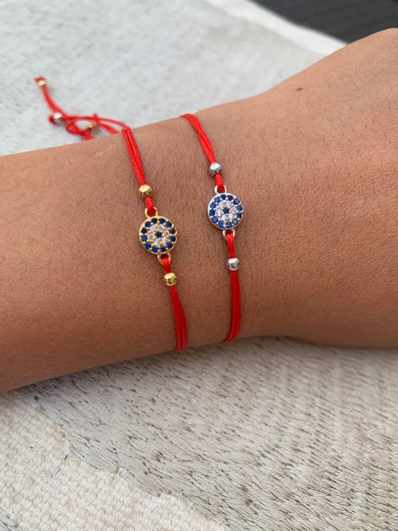 Red String Evil Eye Bracelet Silver. Red Evil EYE Bracelet Etsy