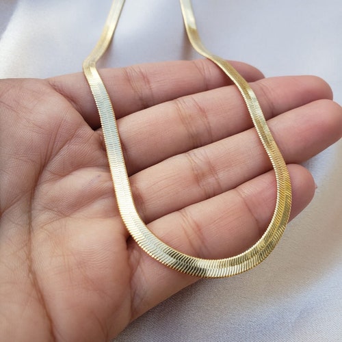 4 MM 18 K Gold Snake Chain Herringbone 