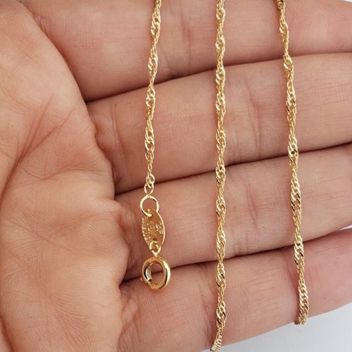 18 K Gold Filled Singapore Twist Chain 