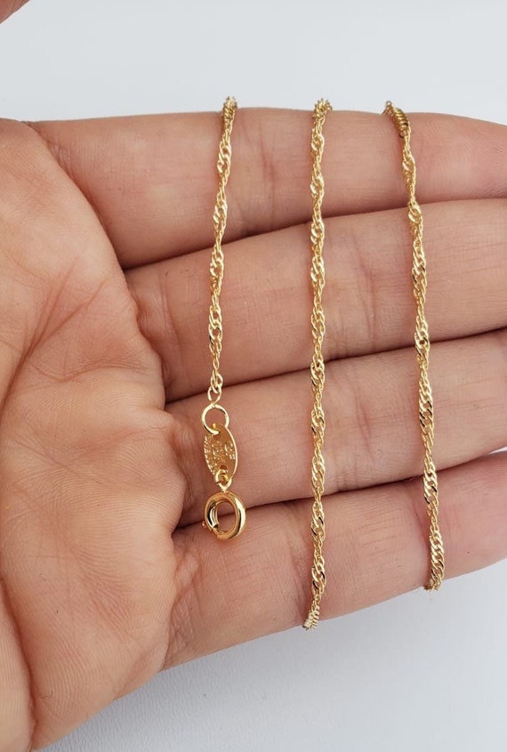 18 K Gold Filled Singapore Twist Chain , Every Day Chain Necklace, Layering  Chain Necklace, Gold Necklace - Etsy