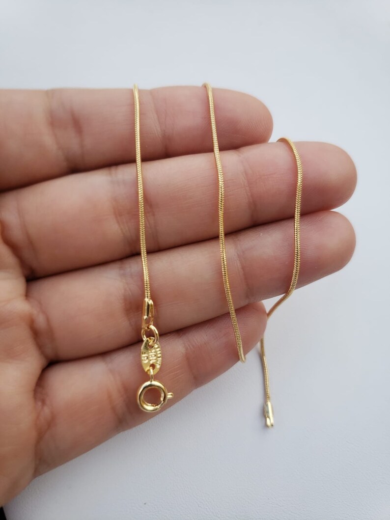 18 K Gold Filled Thin Snake Chain Dainty Necklace Snake Etsy